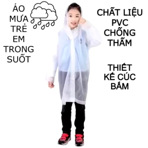 Áo Mưa Trẻ Em Trong Suốt Dáng Dài Có Mũ – Chống Thấm Tốt Nhẹ Mềm Dễ Gấp Gọn Bảo Vệ Bé Toàn DiệnÁo Mưa Trẻ Em Trong Suốt Dáng Dài Có Mũ – Chống Thấm Tốt Nhẹ Mềm Dễ Gấp Gọn Bảo Vệ Bé Toàn Diện