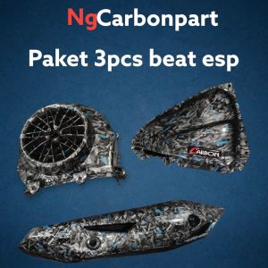(3pcs)Forged Paket beat ESP 2015-2019 TUTUP KIPAS KNALPOT FILTER BEAT KARBON GRATIS ONGKIR BISA COD