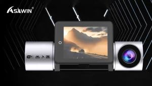 3ช่อง2K กล้องสำหรับรถยนต์ Wifi GPS ADAS Dash Cam Asawin 2.45 "หน้าจอสัมผัส Ips ด้านหน้าและด้านในการมองเห็นได้ในเวลากลางคืน LDWS Fcg-เซ็นเซอร์รองรับ24H โหมดจอดรถ