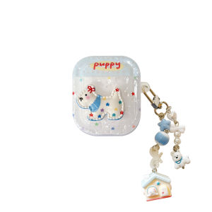Cute Star Dog Pattern Wireless Bluetooth Earphone Case Female Style AirPods pro 3 AirPods 4 Protective Cover Compatible Apple
