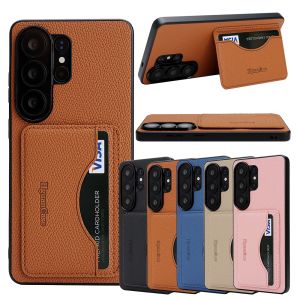 Anti-Fall Leather Case Cards Bag Kickstand Wallet Case For Samsung Galaxy S26 Ultra S25 Plus S24 S23 S26U S25U S24U Phone Cover