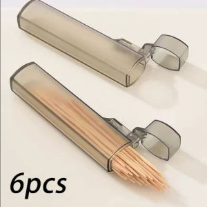 YESPERY 6Pcs Portable Transparent Mini Storage Box Travel Toothpick Cotton Swab Box Simple Small Object Band-aid Classification Finishing Box