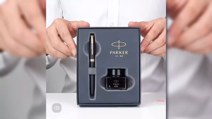 [Free Engraving+Ship Today] Parker Sonnet Fountain Pen Excellent Gray Gird Fine Nib Gift Box