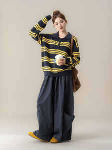 Nurture One | Striped Lazy Spring Sweater