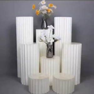 ✨Ready Stock✨Folding Cake Stand Round Paper Dessert Table Cylinder Roman Column Birthday Wedding Baby Shower Decoration