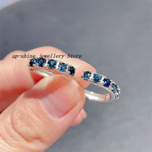 100% Natural Sapphire Earrings Real 925 Sterling Silver Womens Earrings Simple and Lovely Everyday Wear