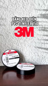 Băng keo điện PVC 3M Temflex 150 18mm x 20m 3M-BK150 - Chống cháy cách điện tốt chịu nhiệt cao sử dụng linh hoạt