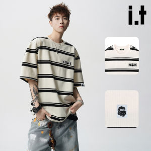 FINGERCROXX | Versatile Loose Stripe Short Sleeve T-Shirt