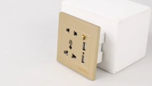 Stop Kontak UK EU US +2 USB Port Dinding Tembok Colokan Socket LC-23