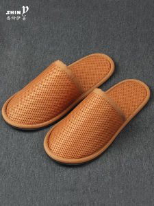Non-Disposable Plastic Slippers Breathable Washable Guest Room Home Use Hotel Standard Eyelet Cloth Anti-Slip Bottom Floor Slippers