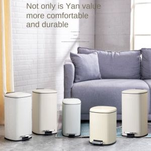 6L/8L/12L/20L/32L Stainless Kitchen Trash Can with Cover & Pedal