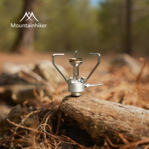 Mountainhiker | Mountainhiker Ultralight 304 Stainless Steel Integrated Portable Camping Burner with Windscreen Compact Outdoor Hiking Cooking
