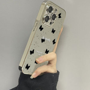 Black Dot Butterfly Mirror Surface iPhone Case Anti-Fall Protection for Apple 16 15 pro Max 14 plus 13 pro 12 And 11 Xs Max Iphonexr Couple 7 8 plus Se2