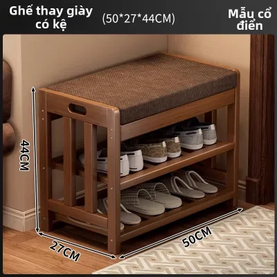 CHUJUN | Ghế Đặt Giày và Tủ Kết Hợp Phong Cách Cổ Điển