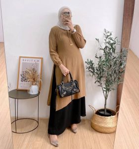 ELDA DRESS 2IN1 SERRIES BEST SELLER GAMIS MUSLIMAH KEKINIAN DRESS PREMIUM TERLARIS GAMIS BUSUI BUMIL