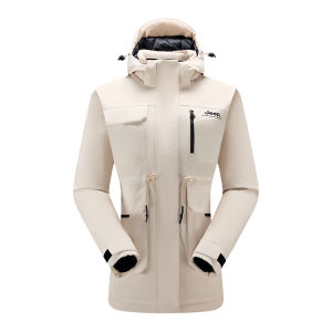Jeep | Jeep Graphene Thickened Down Parka Coat For Women Waterproof Autumn Winter Outerwear Jacket High Collar Zipper Closure Long Sleeve