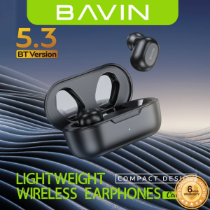 BAVIN BA98 HiFi Audio Bluetooth Wireless TWS Earbuds w/ Sweatproof & Lightweight Compatible for Smartphones