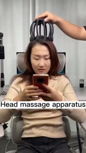 Electric Head Massager Head Neck Scalp Massager Hand Held 3 Modes Massage Octopus Claw Scalp Massage Machine Therapy Massager Vibrating Whole Body Relieve Head Fatigue Relax Brain USB Charging