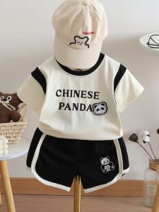 Boys Short Sleeve Cotton Set Cartoon Thin Two-Piece Suit Summer Clothing Pure Cotton Comfortable Breathable Baby Outfit