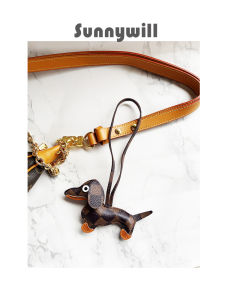 Classic Mini Dachshund Dog Bag Charm Cute Mirror Car View Hanging Decoration Chinese Brand Summer 2025 Accessories