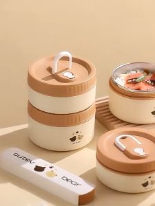 Kotak Makan Lunch Box Siang Bento Portabel Tahan Bocor Kotak Bekal Tempat Makan Stainless Container Sealed Cangkir Sup Microwave