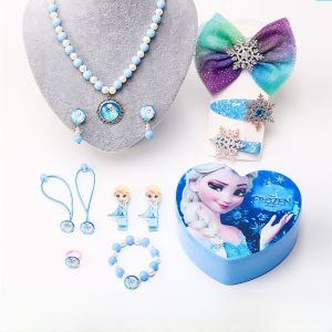 Adorable Childrens Necklace KT Cat Bracelet Earring Ring Set Girls Jewelry Baby Girl Hair Accessory Cute Cartoon Accessories