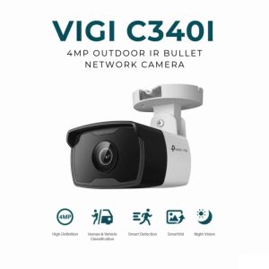 TP-Link Official Store | VIGI C340I | 4MP Outdoor IR Bullet IP67 Waterproof Home Security Smart Detection Network CCTV Camera Connect to Cellphone (NVR Required)
