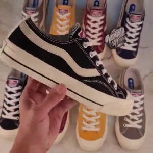 (COD) Sepatu Ventela Public Low Black White Natural - Sepatu Casual Sneakers Size 36-44