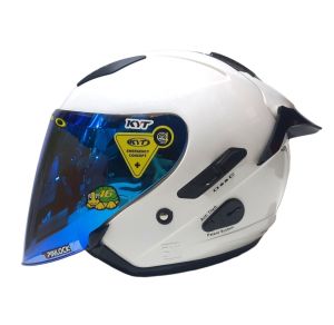 paket ganteng kyt galaxy flat r putih visor venom/flat visor iridium