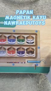 Mainan Edukasi PAPAN MAGNETIK KAYU sorting warna color clasification maze