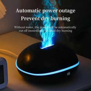 7 colores Fire Flame Wood grain aromatherapy machine humidifier Aroma Diffuser Air Ultrasonic Mist Maker Fogger Aroma