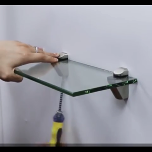 Adjustable Zinc Glass Shelf Brackets Clamp for Wood/Glass Partition/Bathroom/Wall Shelf Support