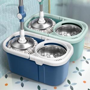 New 2025 Hand-Free Wash Squeegee Head round Rotating Design Floor Cleaning Tool Ultra-Fine-Fiber Pad Drying Quick Broom Sweeper