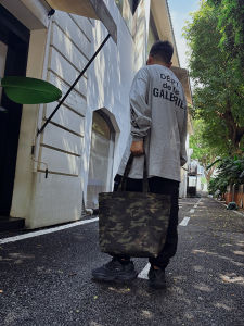 Thickened Camouflage Canvas Tote Bag Commuter Single Shoulder Bag Street Travel Work Fitness Environmental Bag