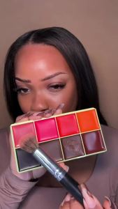 ibcccndc | Multi Cream Eyebrow Blush Highlighter Palette Long Wearing Eyeshadow Palette Matte Shimmer Finish With Free Brush & Powder Puff