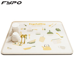 Fypo tấm úp bát đĩa siêu thấm máy pha cà phê Thảm Diatomite thảm bếp để làm khô các món ăn tấm đệm ly dao kéo khô mat