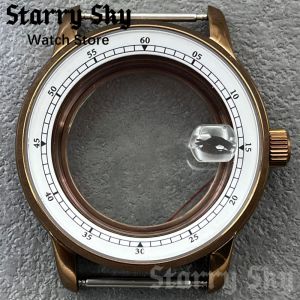 Starry Sky New 38mm Mens High Quality Coffee Brown Watch Case Suitable For NH35/ETA PT5000 Automatic Movement Watch Accessories