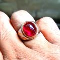 Cincin Batu Akik Merah Siam Rose Asli Bangkok Top Kristal Super Mewah. 