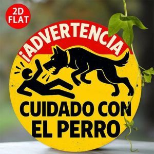CIFbuy | Vintage Beware of Dog Metal Sign Retro Wall Decor Heavy Duty for Garage Man Cave