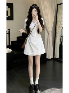 Homecore | Cinched Waisted Summer Beautiful White Short-Sleeved College-Style Dress