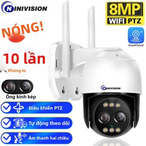Camera IP Wifi PTZ Ngoài Trời 8MP 4K Tích Hợp AI Phát Hiện Chuyển Động Người Tự Động Theo Dõi Camera An Ninh Không Dây Với Zoom Kỹ Thuật Số 10X Camera Kép