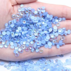 Super Shiny Fluorescent Flat Bottom Glass Rhinestones Multiple Models Available Light Blue AB Glass Rhinestones for DIY Nail Art Jewelry