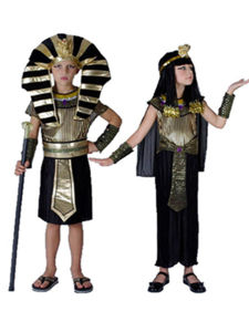 Halloween Egypt Costume Cosplay Cleopatra Carnival Pharaoh Black Robe Ancient Roman Adult Men Women Children Kids Parent-Child Wear
