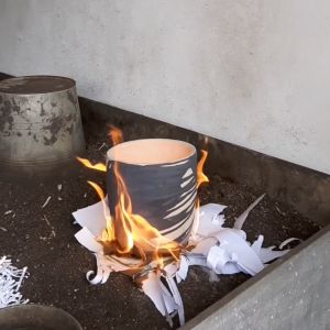 RAAQUU Seichō 2 Pack Raku Art Pottery Planter Pot for Indoor Plants Handmade Ceramic Home Decor Gift
