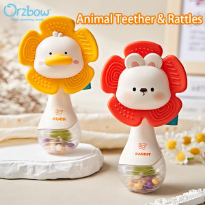 Orzbow Baby Rattle Hand Grip Baby Musical Rattle Toy Sterilized at High Temperatures Can Chew and Bite Baby Teether