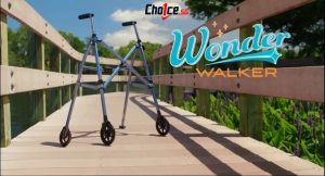 Portable Folding Walker with Front Wheels Rear Glides Adjustable Height for Elderly Adults