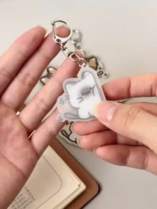 1pair Cute Cat Keychain Pendant Matching Couple Backpack Keychain【SMQ】