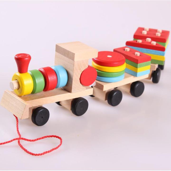 Push Pull Train Set Pull and Push Learning Wooden Train Toy | Lazada PH