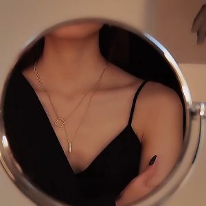 GL Fashion stainless steel design double necklaces N8003