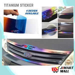 10CM x 1.2Meter TITANIUM STICKER Strip Guard Car Vinyl Wrap Exterior Interior Sticker Chrome Grill Logo Motorcycle Bike Stiker Kereta 汽车贴纸保护膜 Axia Myvi Bezza Alza Waja Saga Wira Persona Iriz Aruz Ativa Viva